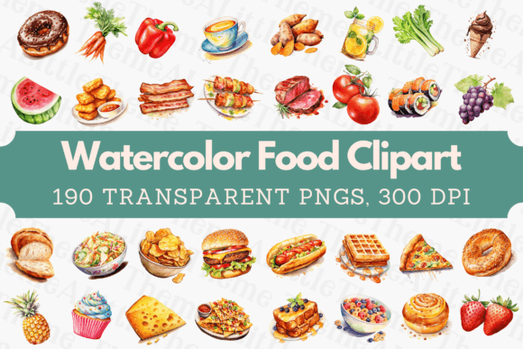 Download Watercolor Food Clipart - 190 PNGs - Png Collection