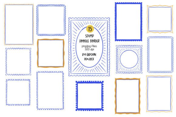 Download 15 Stamp Doodle Border PNG JPG – Cute Po - Png Collection