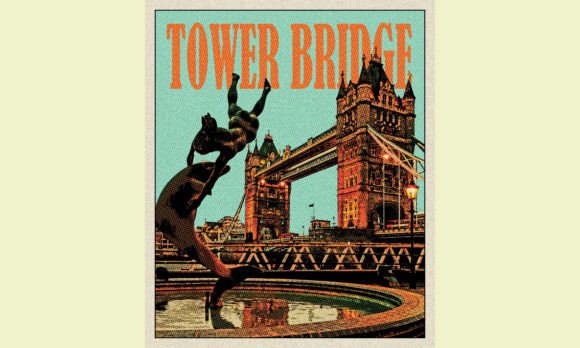 Download Tower Bridge Vintage Travel Poster - Travel Collection