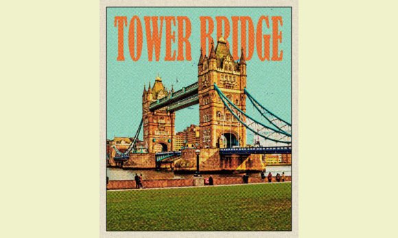 Download Tower Bridge Vintage Travel Poster - Travel Collection