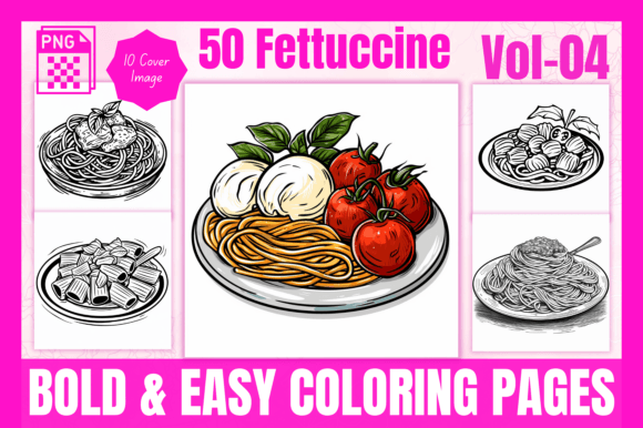 Download Fettuccine-Bold &amp; Easy Coloring Pages V4 - Bold Collection