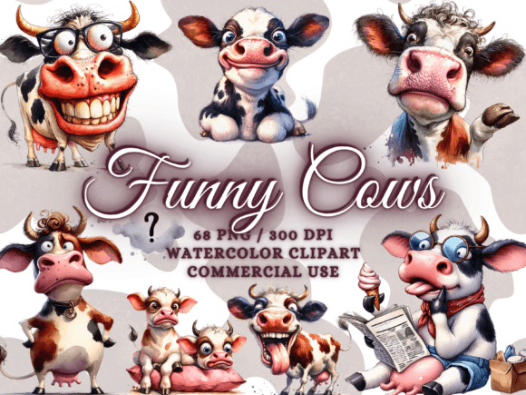 Download Funny Cows Clipart Cute Cow Png Farm Png - Png Collection