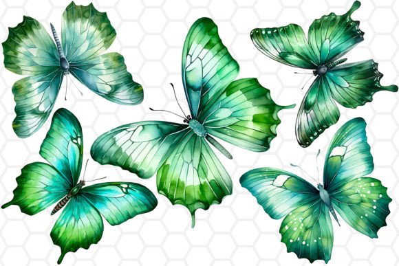Download Green Watercolor Butterfly Clipart PNG - Png Collection