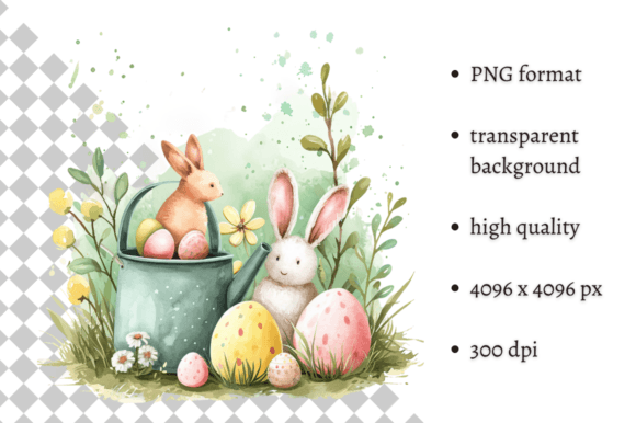 Download Cute Watercolor Easter Illustration PNG - Png Collection