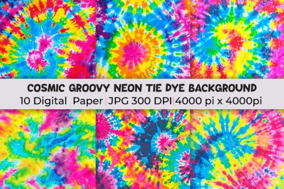 Download Cosmic Groovy Neon Tie Dye Background - Groovy Collection