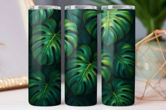 Download Green Leaf Tumbler Wraps 20oz Skinny Png - Png Collection