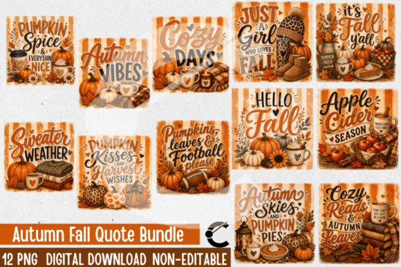 Download Autumn Fall Cute Quotes Bundle - Fall cute Collection